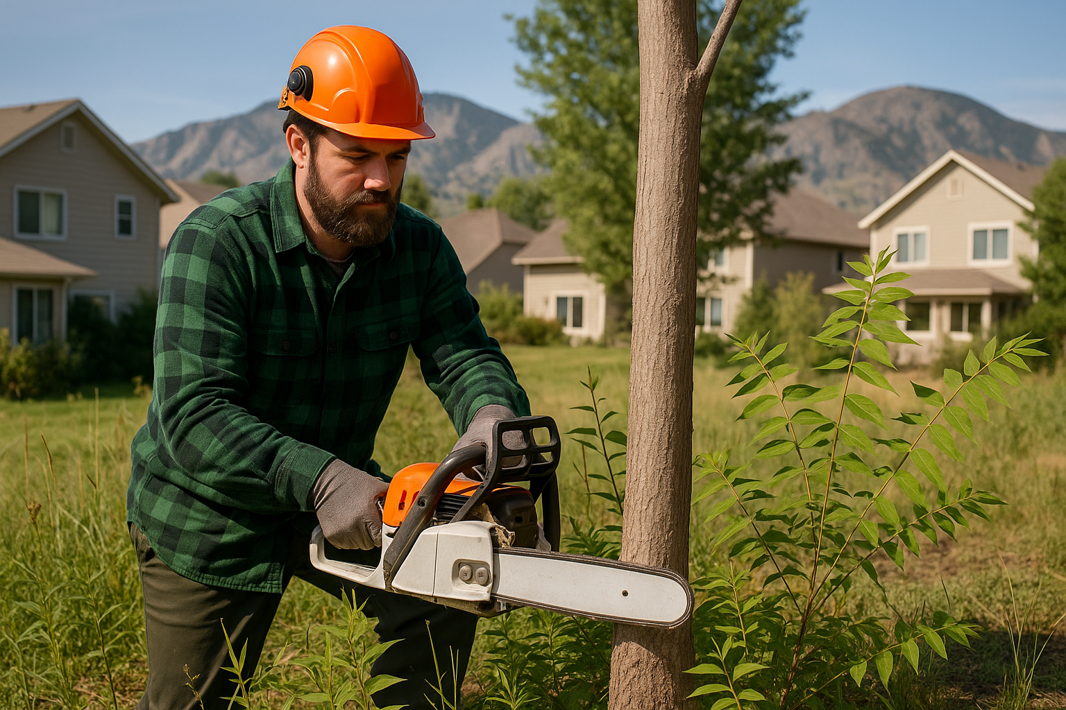 Tree of Heaven removal team in action